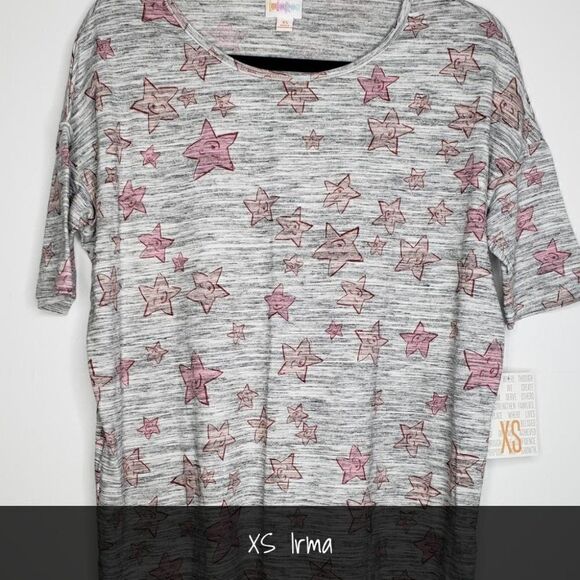 LuLaRoe Irma Tunic Extra Small XS Smiley Stars NEW - Picture 1 of 1